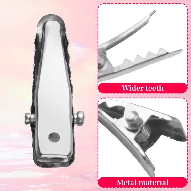 80 قطعة من مشابك الشعر المعدنية الصغيرة الفضية على شكل تمساح، مشابك شعر لإكسسوارات الشعر والحرف اليدوية، مشابك شعر على شكل تمساح لمستلزمات الأعمال اليدوية، مشابك شعر مسطحة على شكل فيونكة (فضية) - Image 3